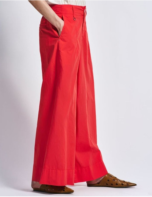 High broek met elatische band rood