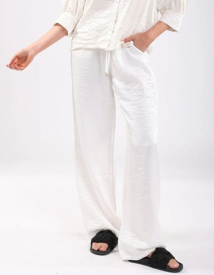 Nukus broek met elatische band ecru