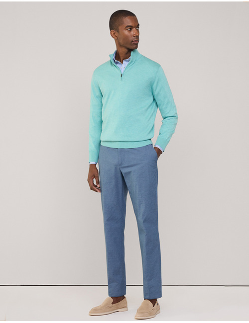 Half-Zip Trui van Katoen en Zijde  