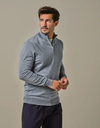 Blauwe Luxury Basic Half-Zip Trui  
