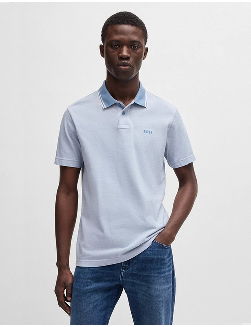 Polo van Oxfordkatoen met Piquéstructuur en Logoprint  