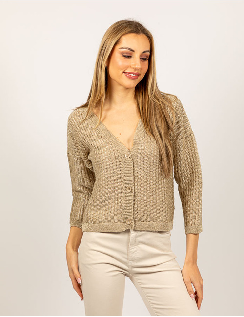 Due Amanti lange mouw gilet goud
