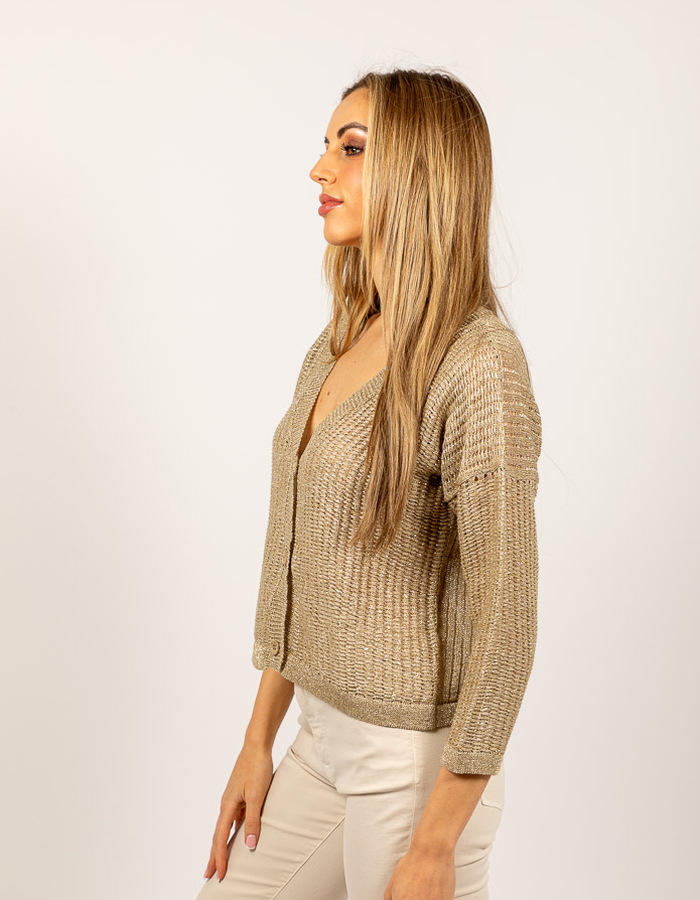 Due Amanti lange mouw gilet goud