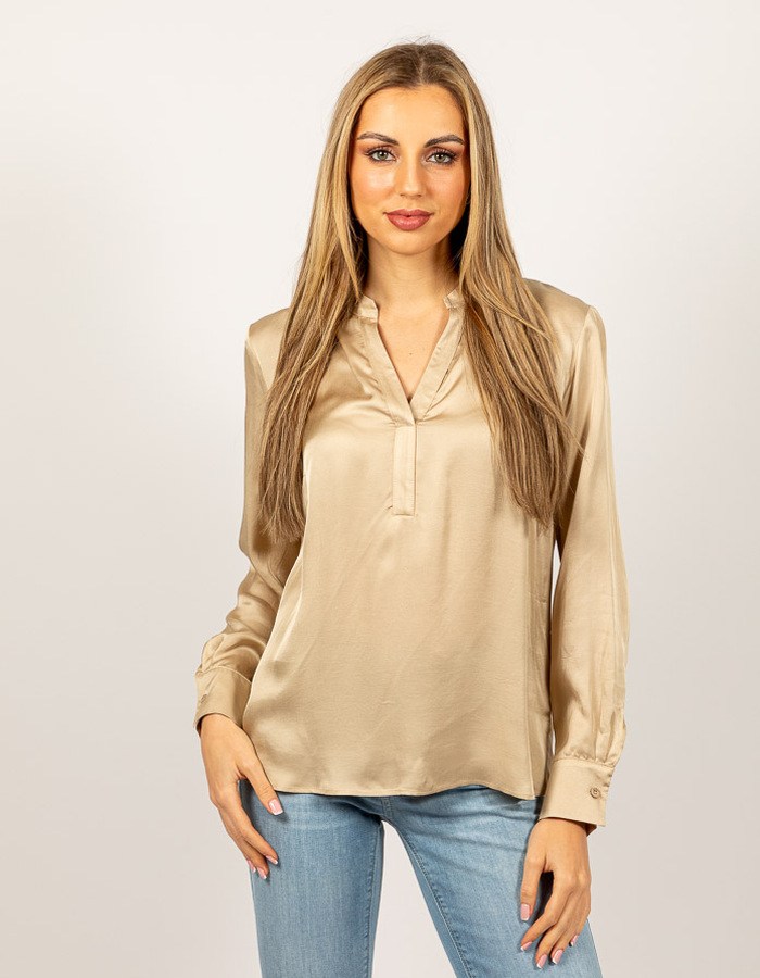 Due Amanti lange mouw bloes beige