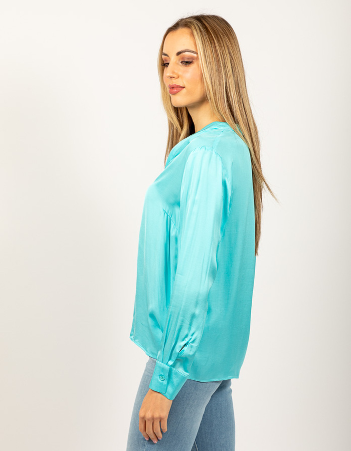 Due Amanti lange mouw bloes turquoise