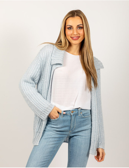 Due Amanti lange mouw gilet blauw
