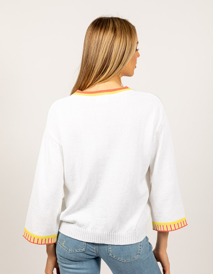 Due Amanti pull met v-hals wit
