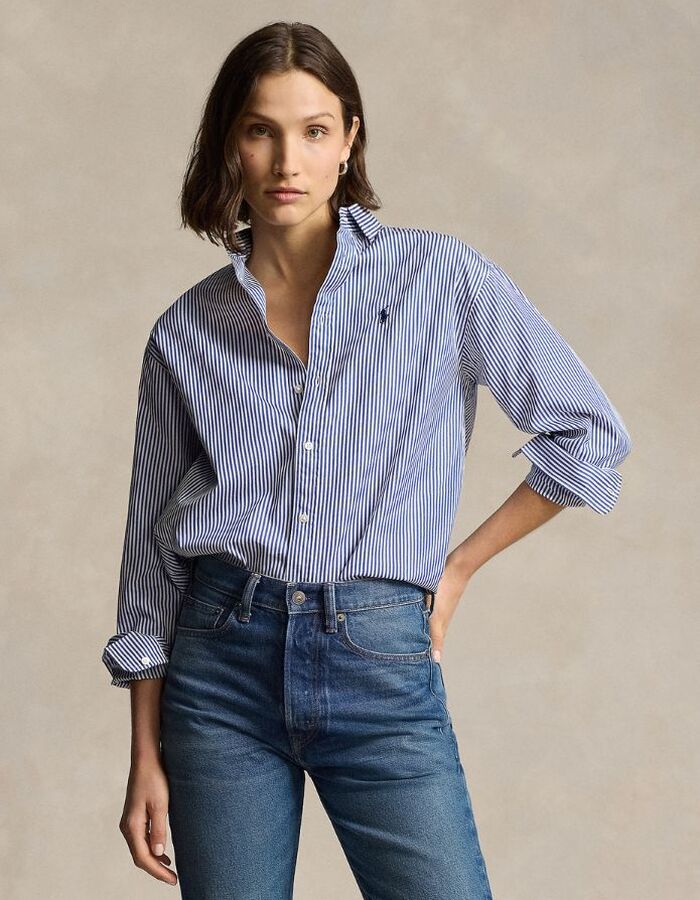 Ralph Lauren Dames lange mouw bloes blauw