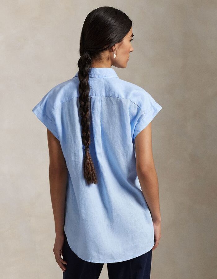 Ralph Lauren Dames korte mouw bloes blauw