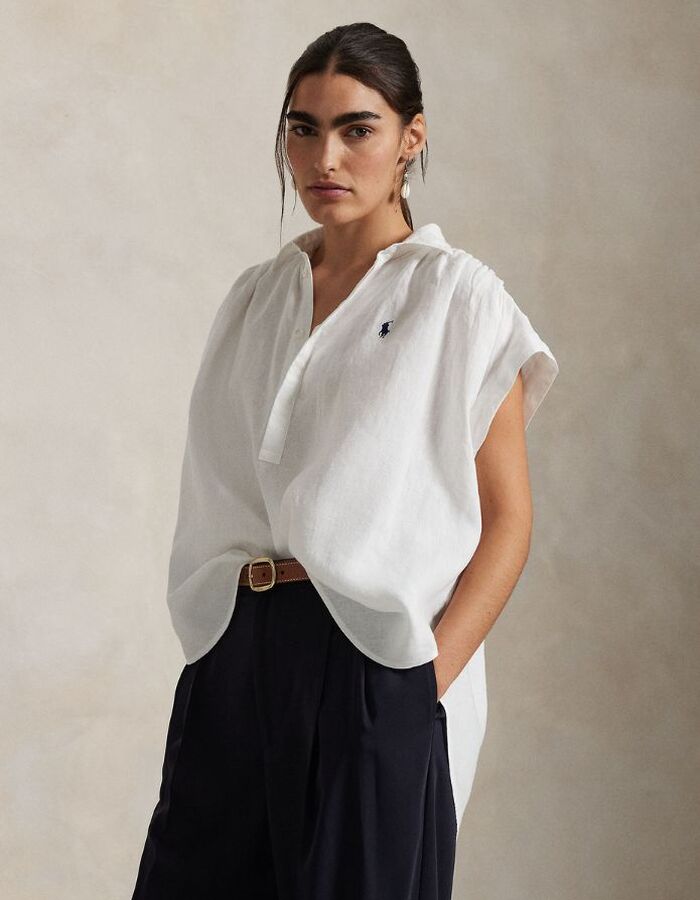 Ralph Lauren Dames korte mouw bloes wit