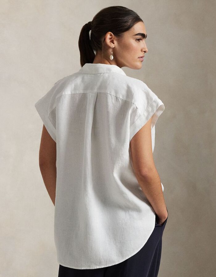 Ralph Lauren Dames korte mouw bloes wit