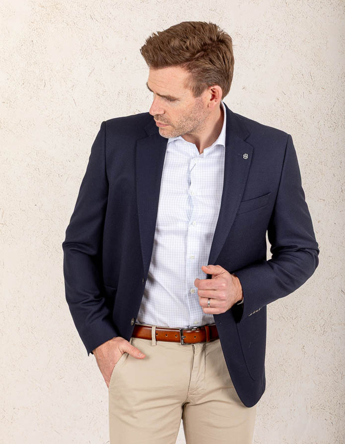 Regular Fit Colbert van Virgin Wol  