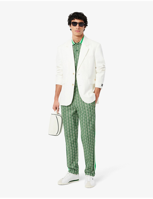 Classic Fit Monogram Jacquard Polohemd  