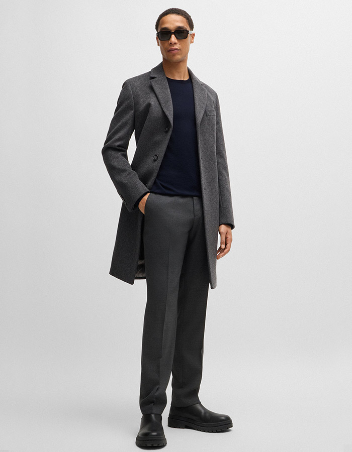 Slim Fit Trui van Merinowol met Ronde Hals  