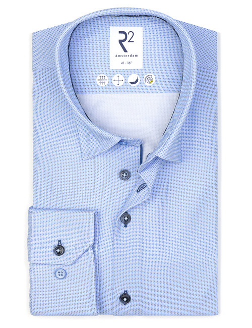 R2 modern fit hemd blauw