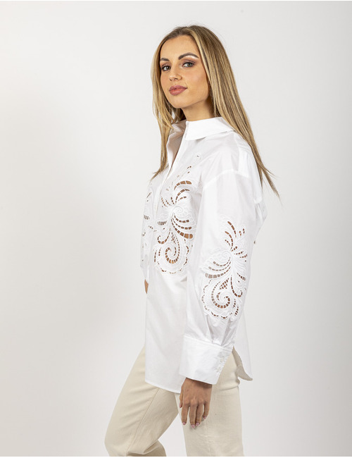 Twinset lange mouw bloes wit