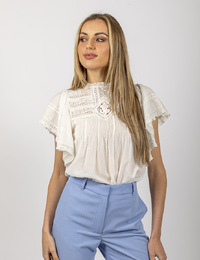Vanessa Bruno korte mouw bloes wit