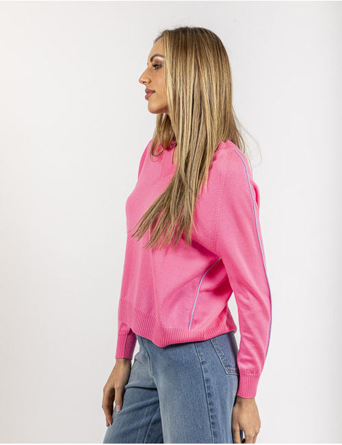 Lalotti lange mouw pull fuschia
