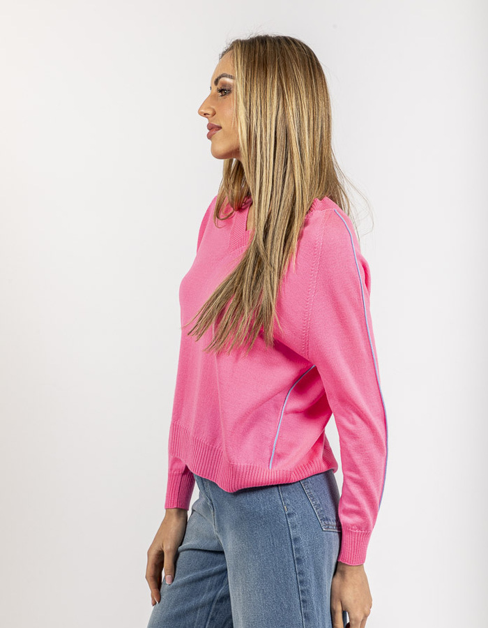 Lalotti lange mouw pull fuschia