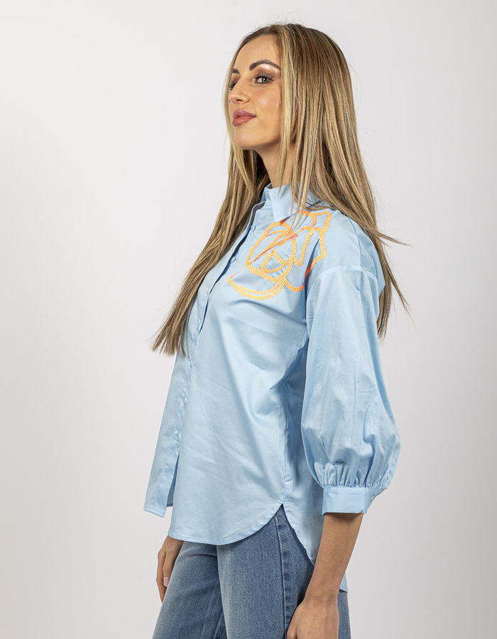 Senso lange mouw bloes blauw