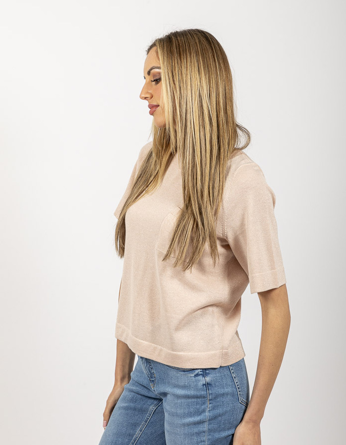 Gigue korte mouw pull roze