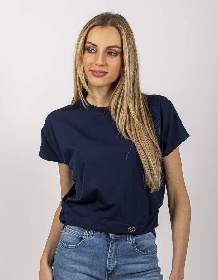 Rinascimento t-shirt korte mouw marine