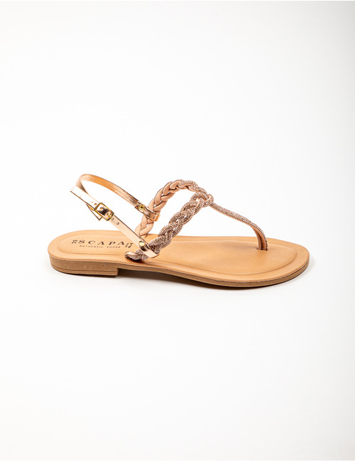 Scapa Dames platte sandalen brons