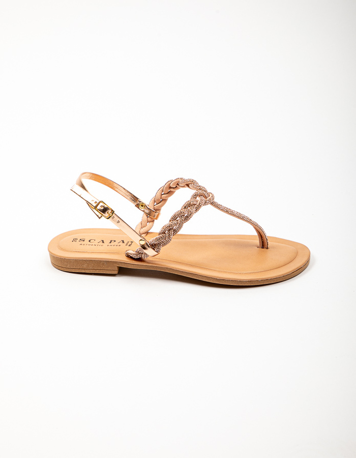 Scapa Dames platte sandalen brons