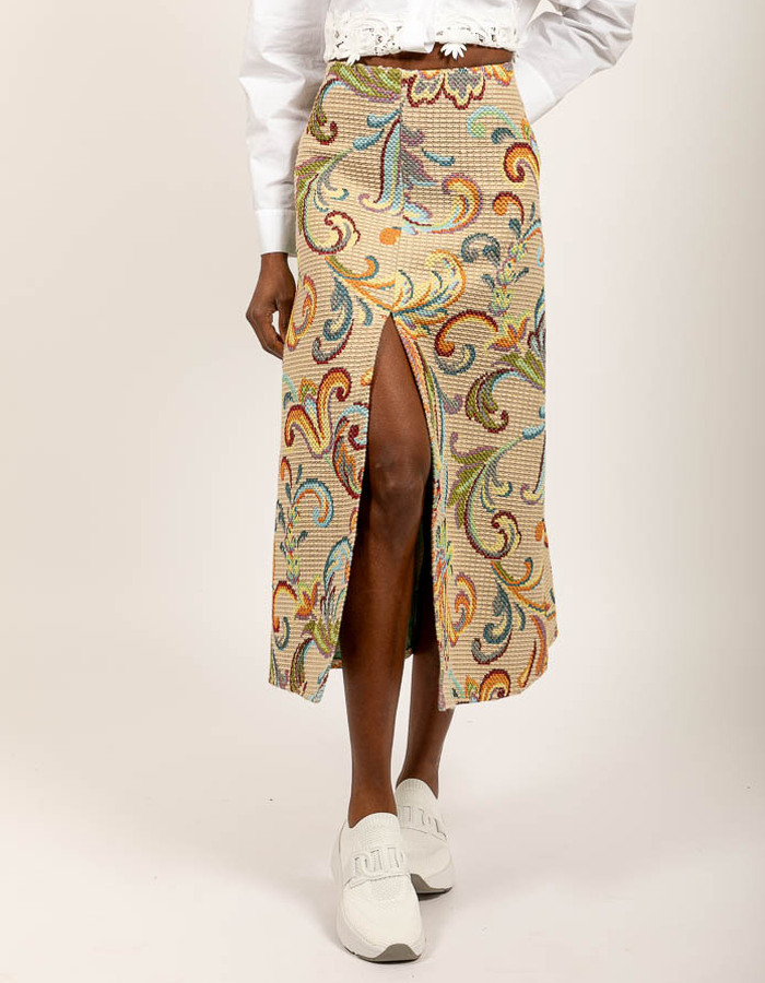 Nxi By Oni Onik lange rok beige