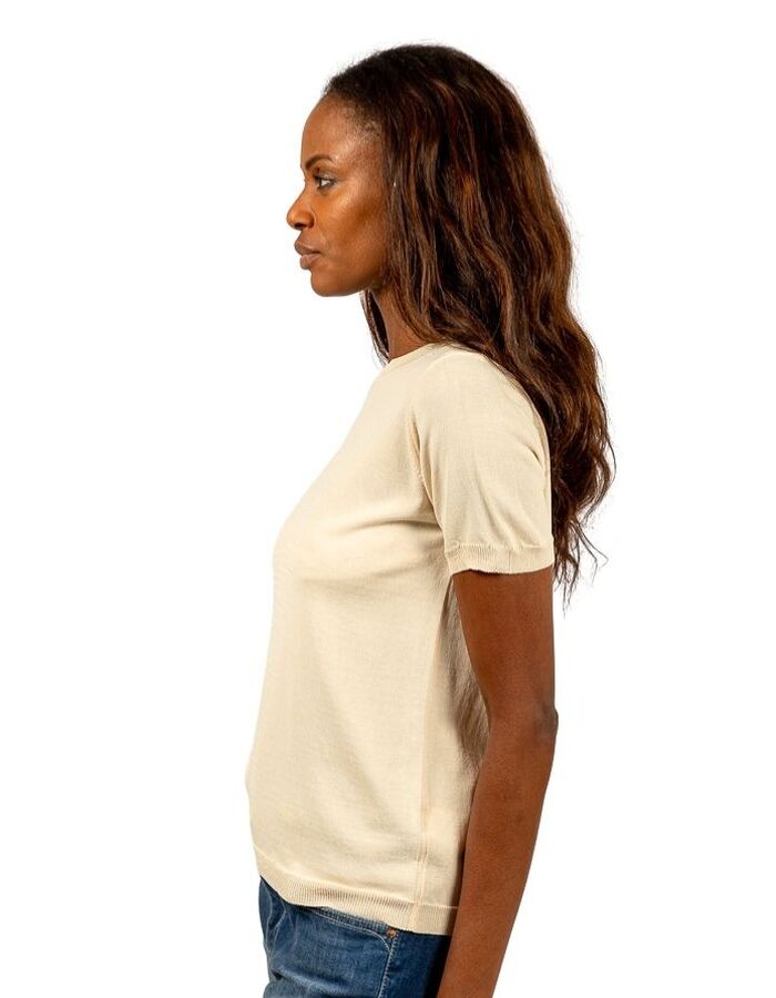 Due Amanti korte mouw pull beige