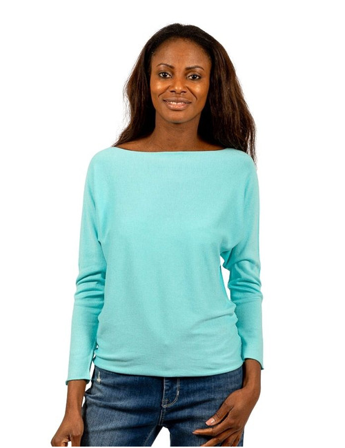Due Amanti lange mouw pull turquoise