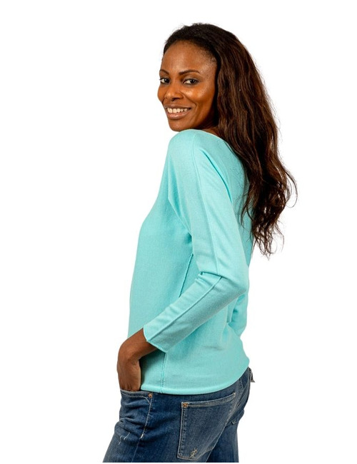 Due Amanti lange mouw pull turquoise