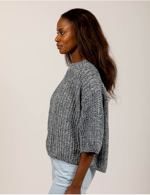 Drykorn lange mouw pull blauw
