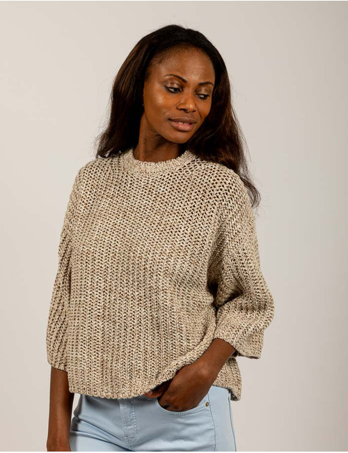 Drykorn lange mouw pull beige