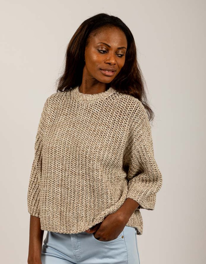Drykorn lange mouw pull beige