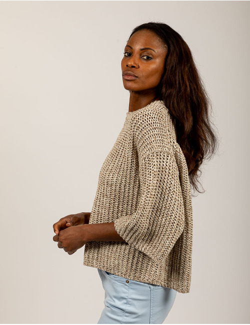 Drykorn lange mouw pull beige