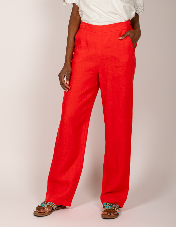 Xandres broek met elatische band rood