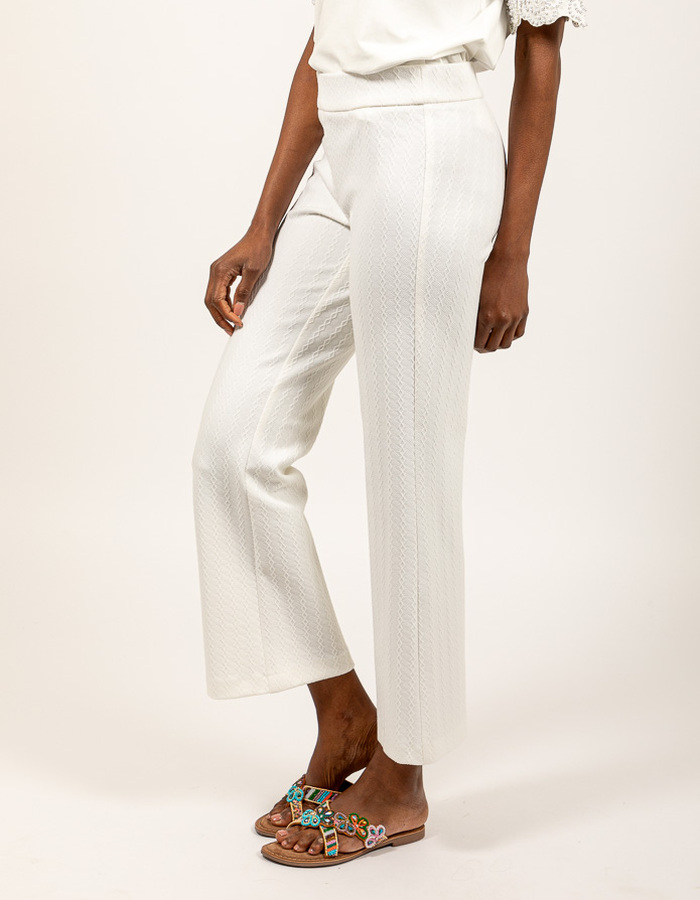 Cambio broek met elatische band wit