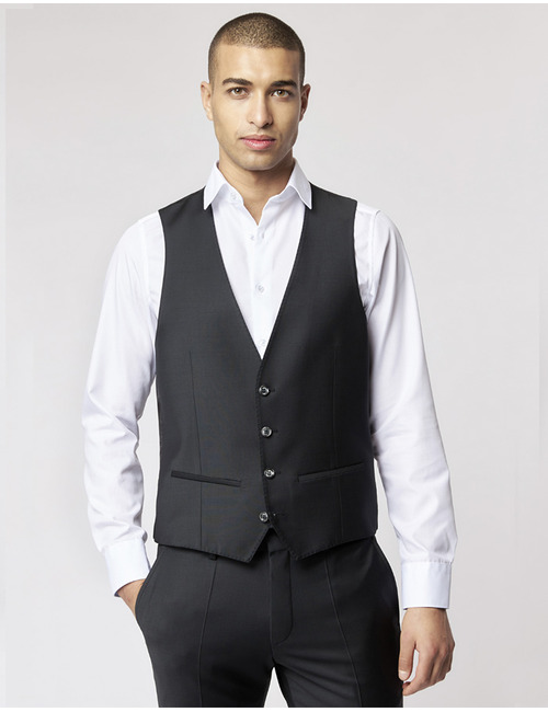 Gilet Slim Fit 5038  Bi-Stretch Zwart  