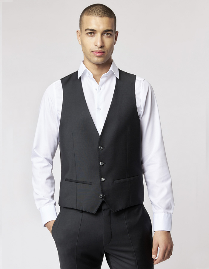 Gilet Slim Fit 5038  Bi-Stretch Zwart  