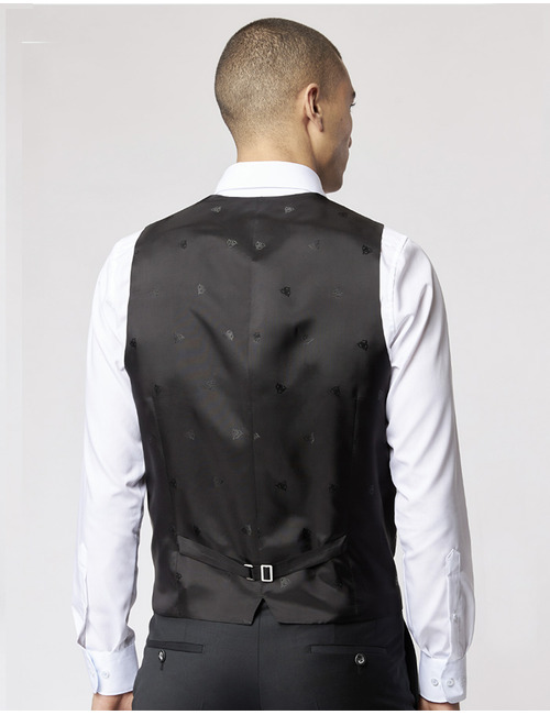Gilet Slim Fit 5038  Bi-Stretch Zwart  