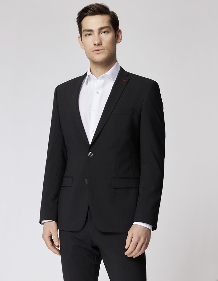 Slim Fit Kostuumvest 5042 Bi-Stretch Zwart  