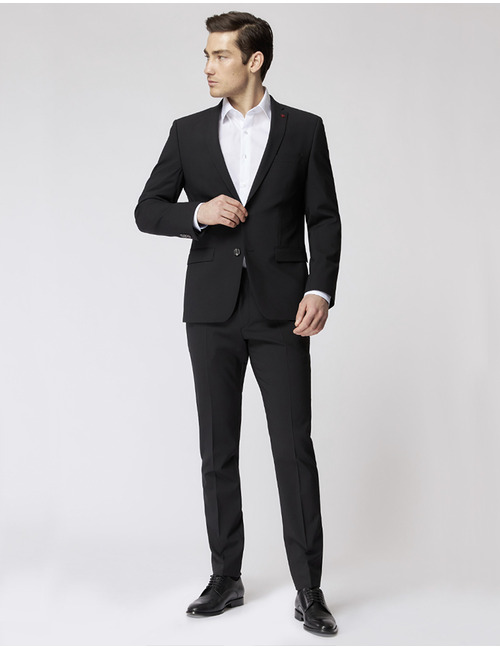 Slim Fit Kostuumvest 5042 Bi-Stretch Zwart  