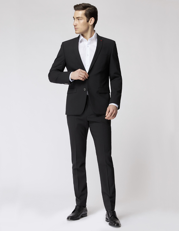 Slim Fit Kostuumvest 5042 Bi-Stretch Zwart  