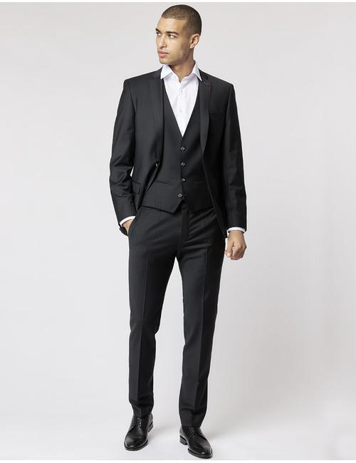 Kostuumvest Slim Fit 5038 Bi-Stretch Zwart  