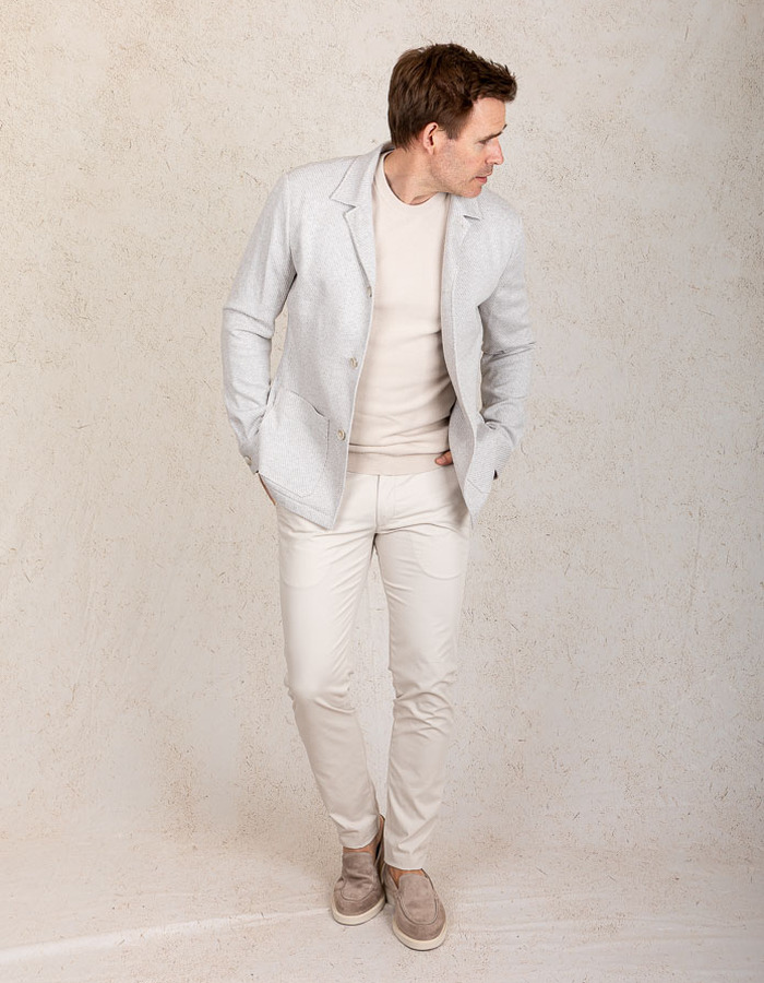 Gentiluomo slim fit blazer ecru