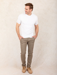 Standard fit T-shirt in katoen-zijde mix  