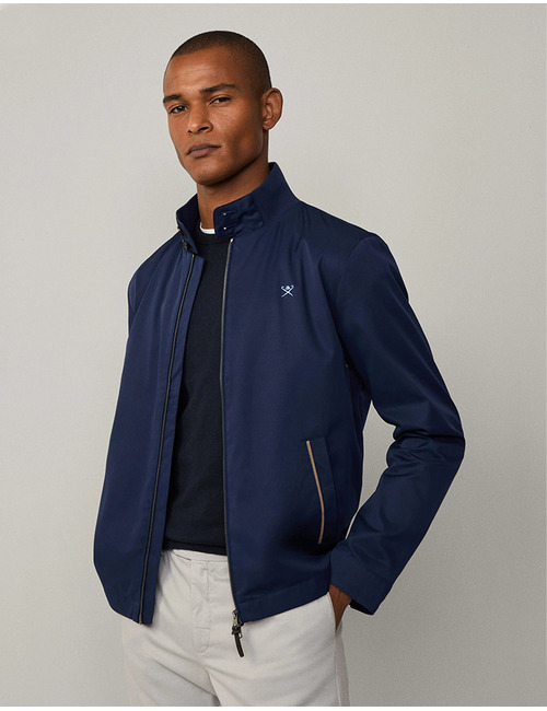 Katoenen Harrington jas – ink blue  