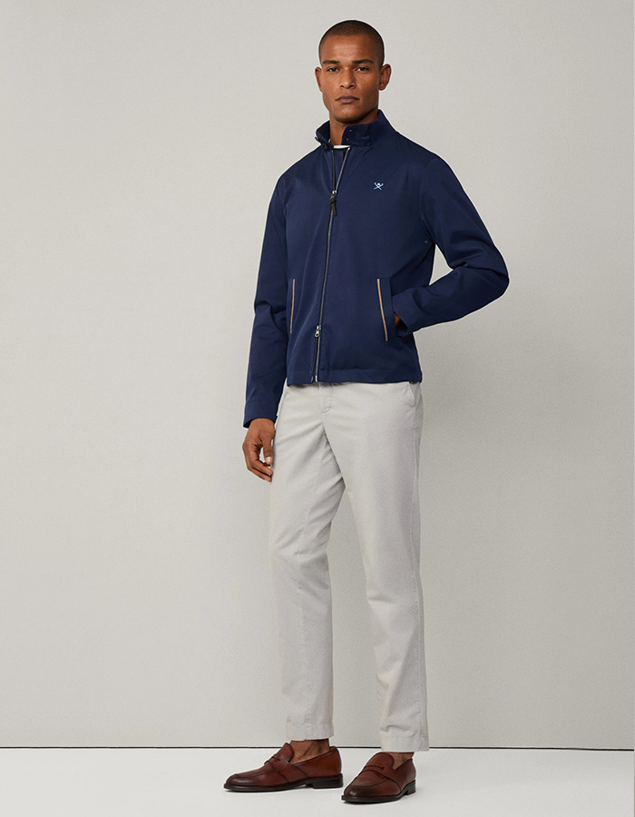 Katoenen Harrington jas – ink blue  