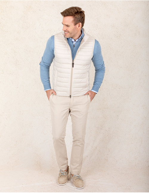 Ultra lichtgewicht bodywarmer – linen beige